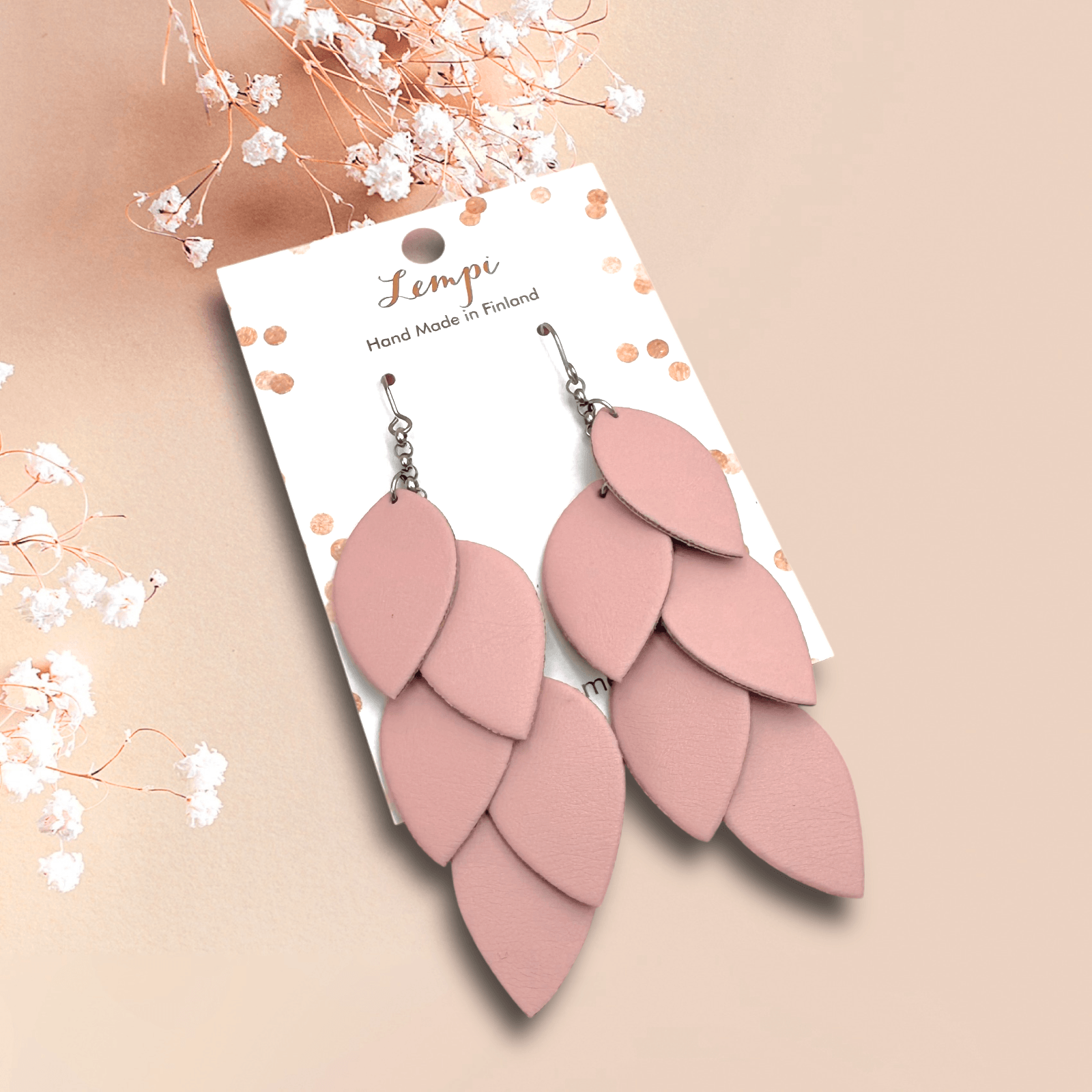 LEMPI earrings, Grain (pink)