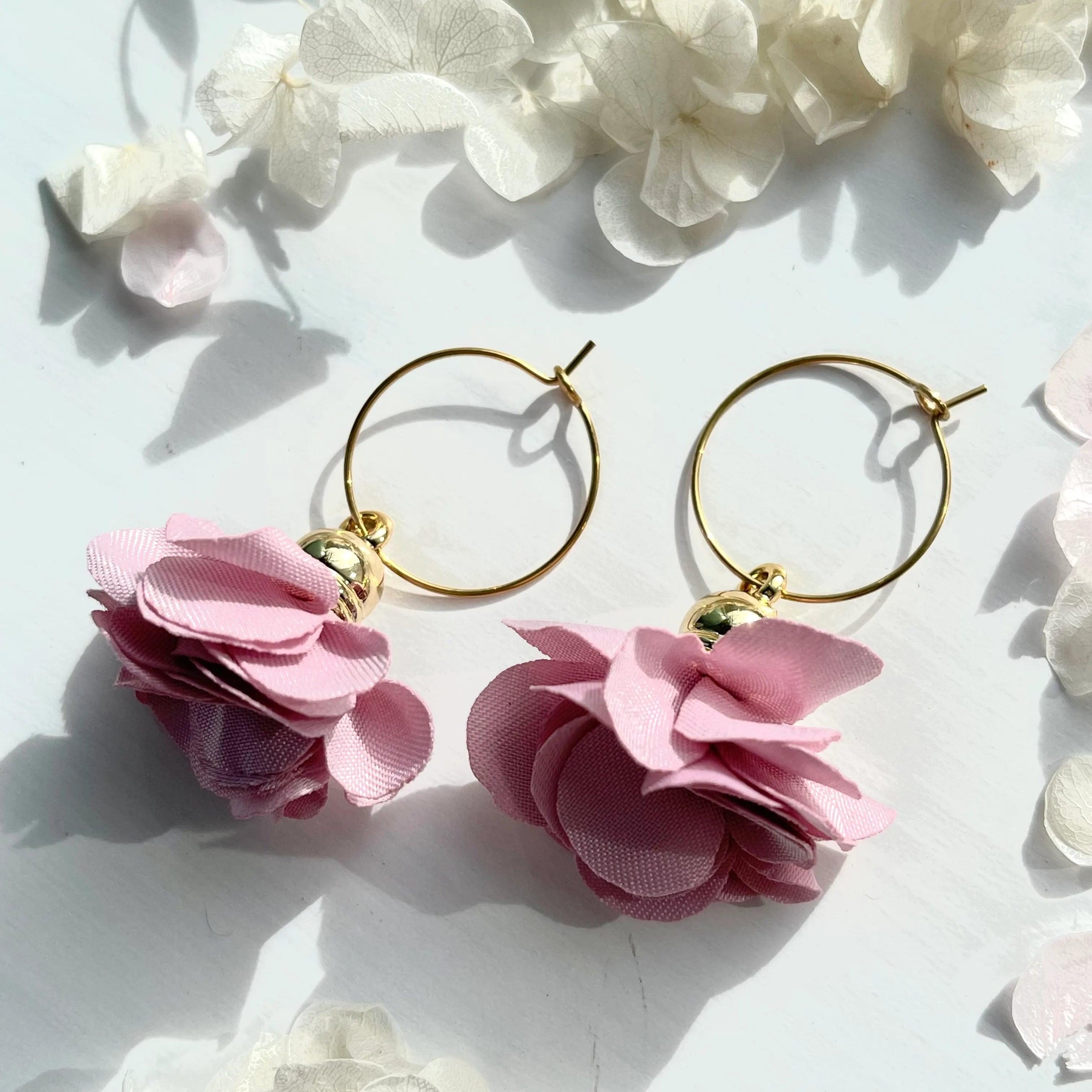 2 in 1 earrings, Daisy (old rose)