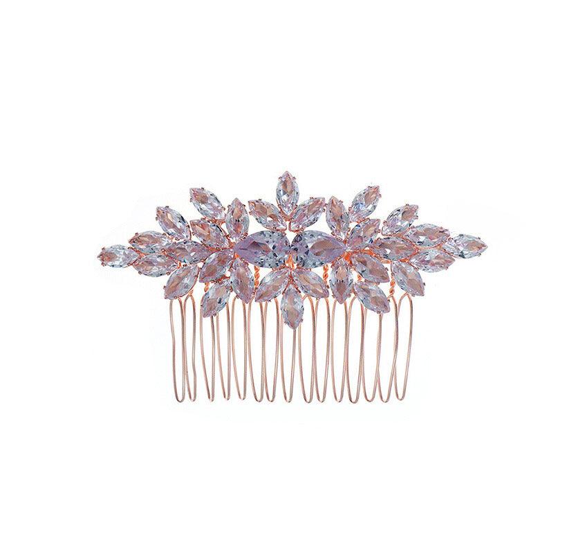 ROMANCE | Andrea rose gold crystal hair accessory