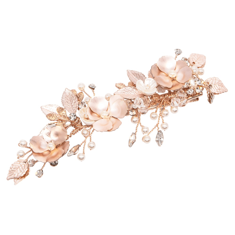 ATHENA BRIDAL | Fleur flower hair ornament with clip (gold)