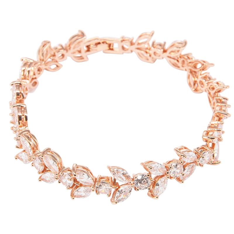 ATHENA BRIDAL, Florence clear crystal bracelet (rose gold)