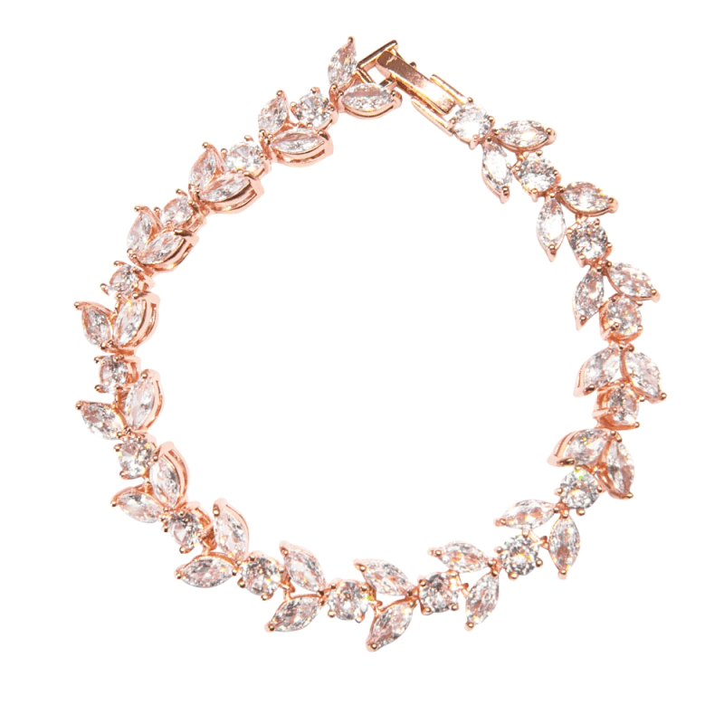 ATHENA BRIDAL, Florence clear crystal bracelet (rose gold)