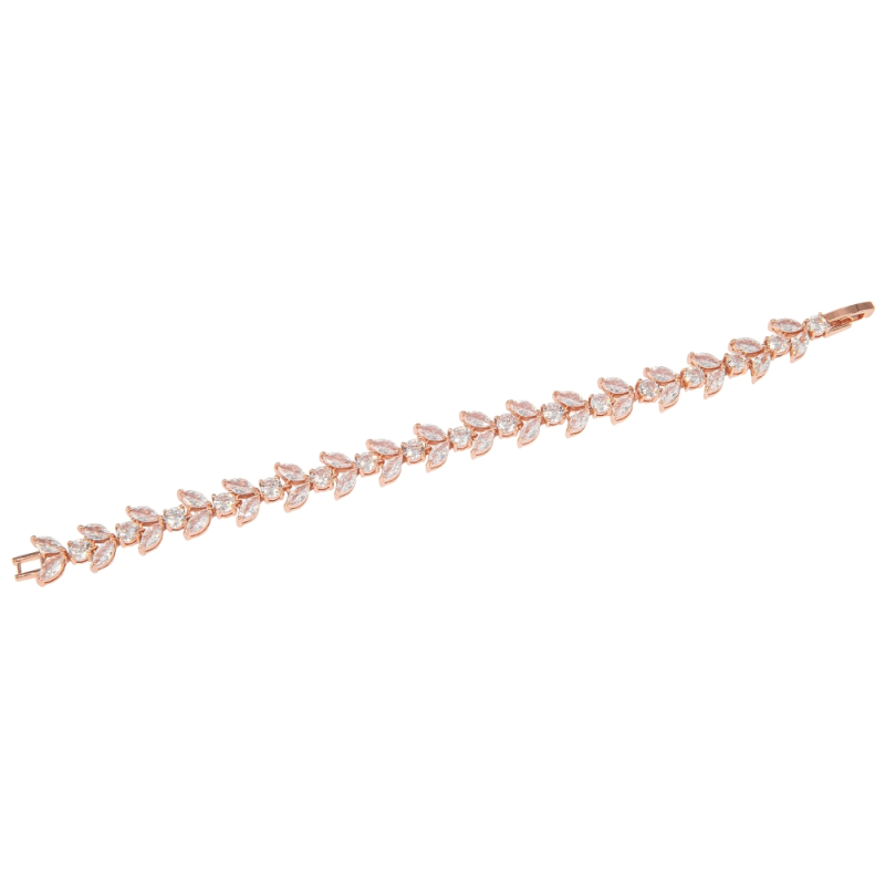 ATHENA BRIDAL, Florence clear crystal bracelet (rose gold)