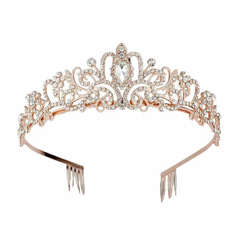 ROMANCE, Ophelia rose gold tiara with bright stones