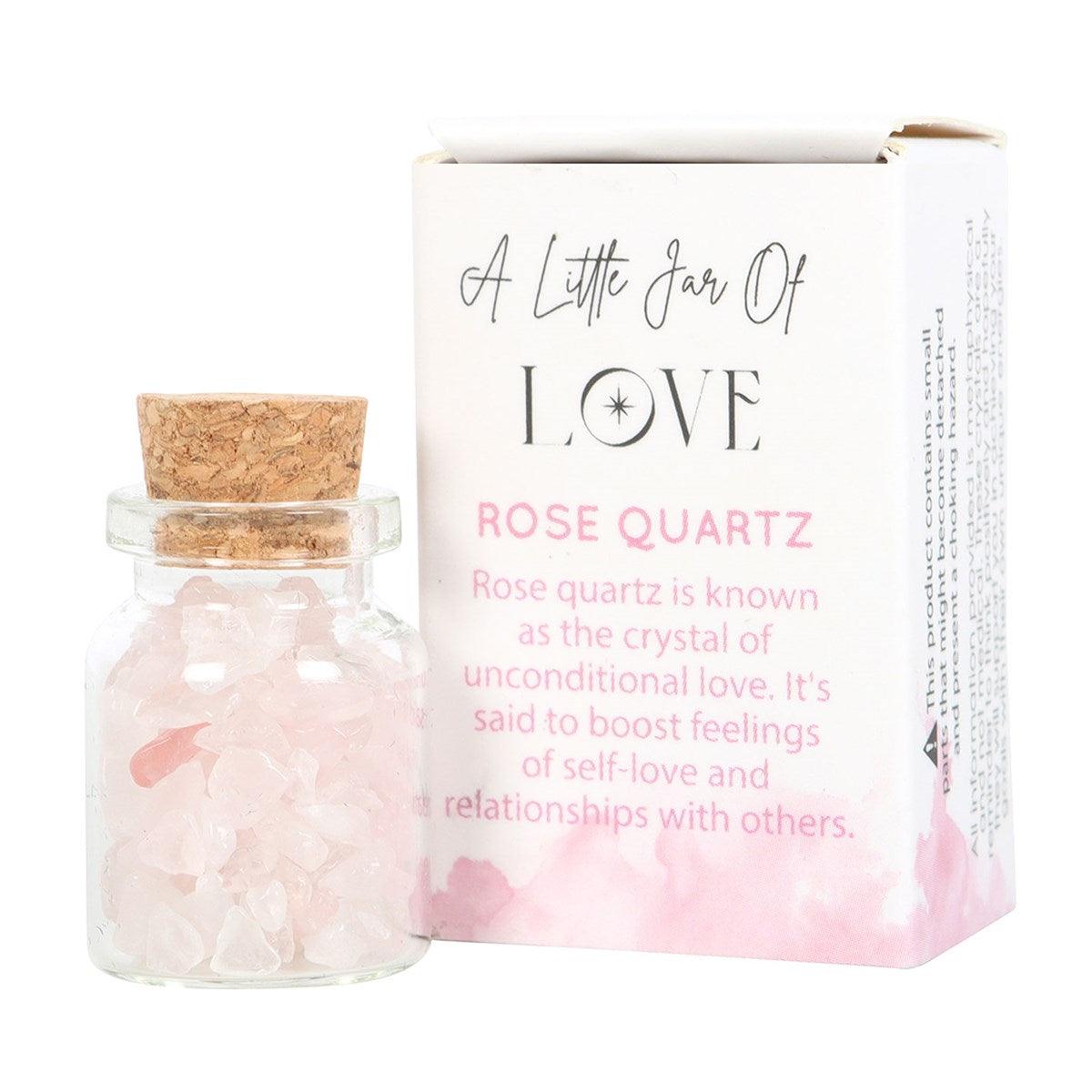 Jar of Love, Rose Quartz -rose quartz lucky stone bottle "love"