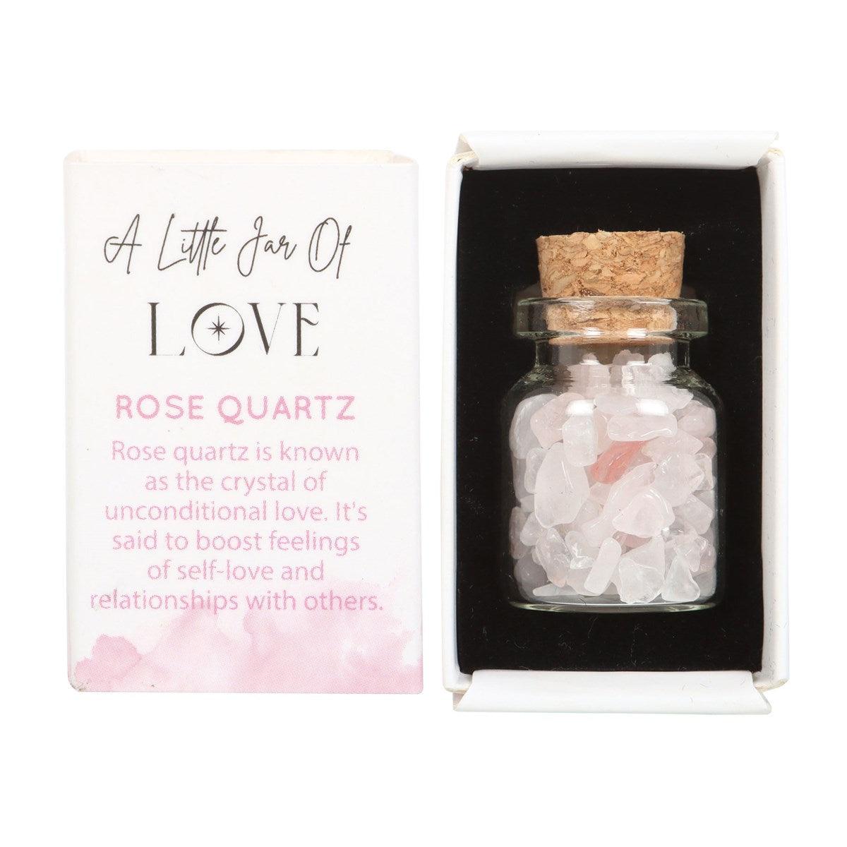 Jar of Love, Rose Quartz -rose quartz lucky stone bottle "love"