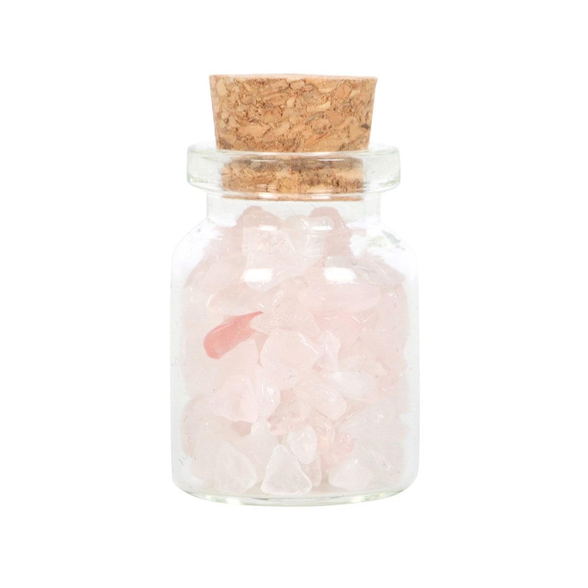 Jar of Love, Rose Quartz -rose quartz lucky stone bottle "love"