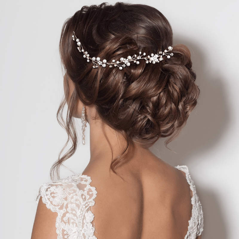 ATHENA BRIDAL | Eva pearl-embellished hair ornament (silver)