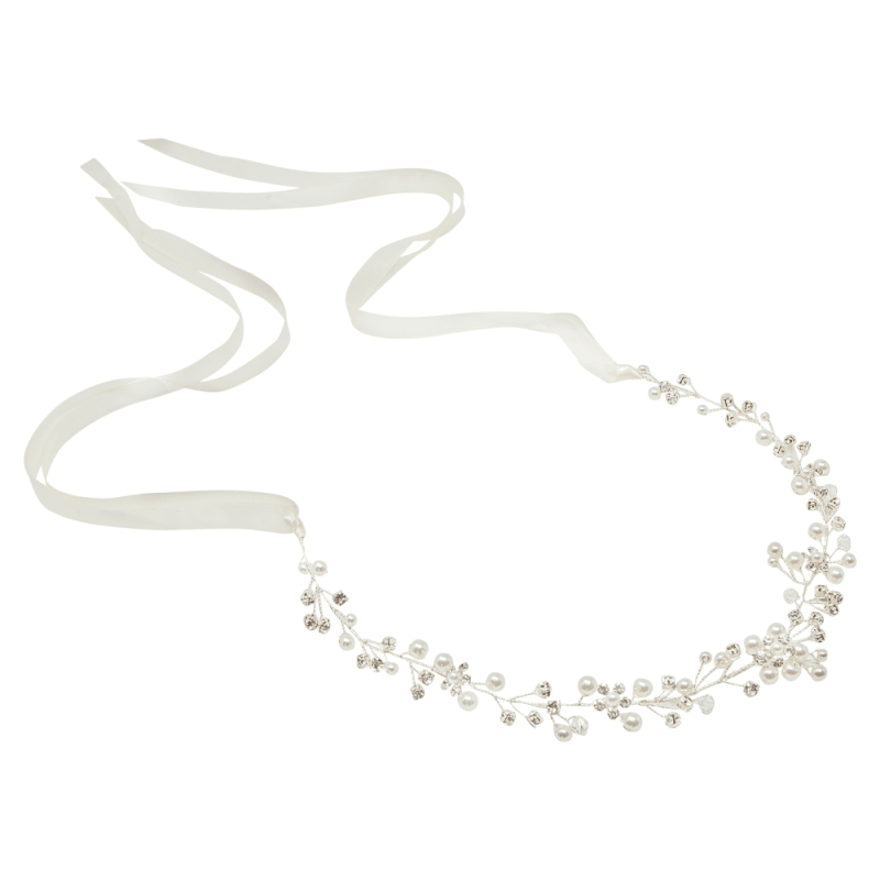 ATHENA BRIDAL | Eva pearl-embellished hair ornament (silver)