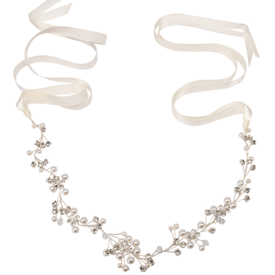 ATHENA BRIDAL | Eva pearl-embellished hair ornament (silver)