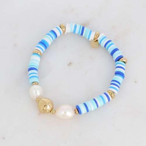 BOHM PARIS | Bracelet Evana - blue summer jewelry with freshwater pearls