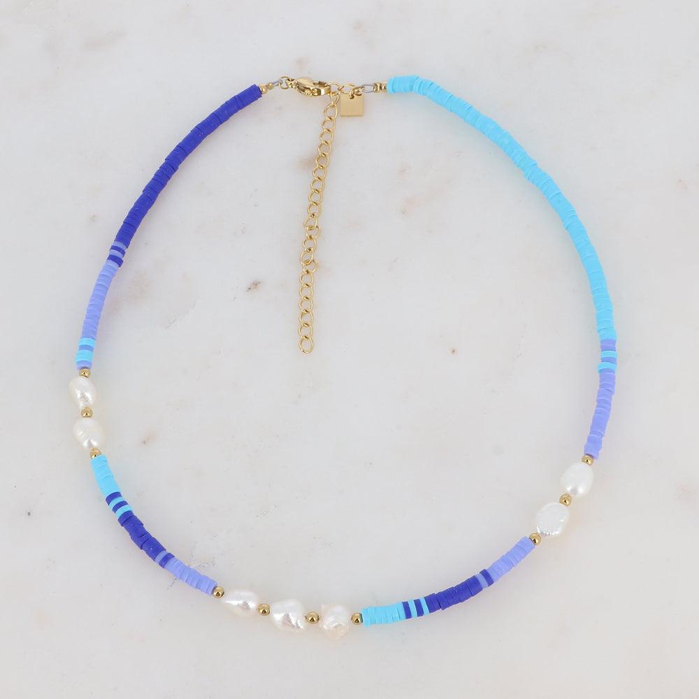 BOHM PARIS | Collier Sinéad -blue summer necklace with pearls