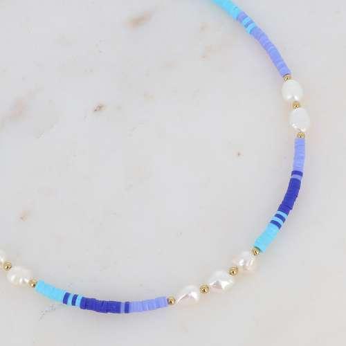 BOHM PARIS | Collier Sinéad -blue summer necklace with pearls