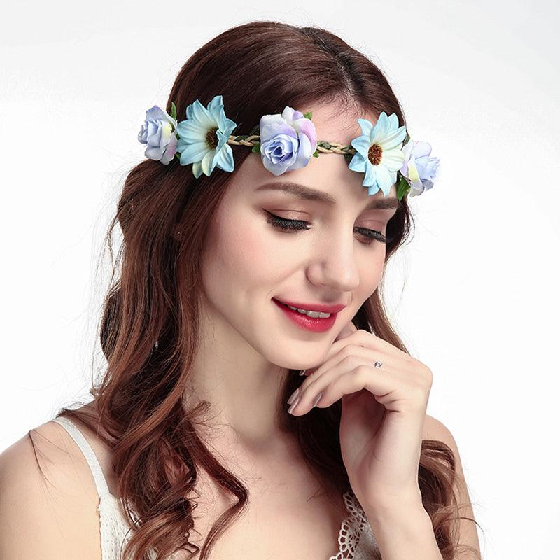 SUGAR SUGAR, Annabella Hairband - graceful blue flower headband with elastic band