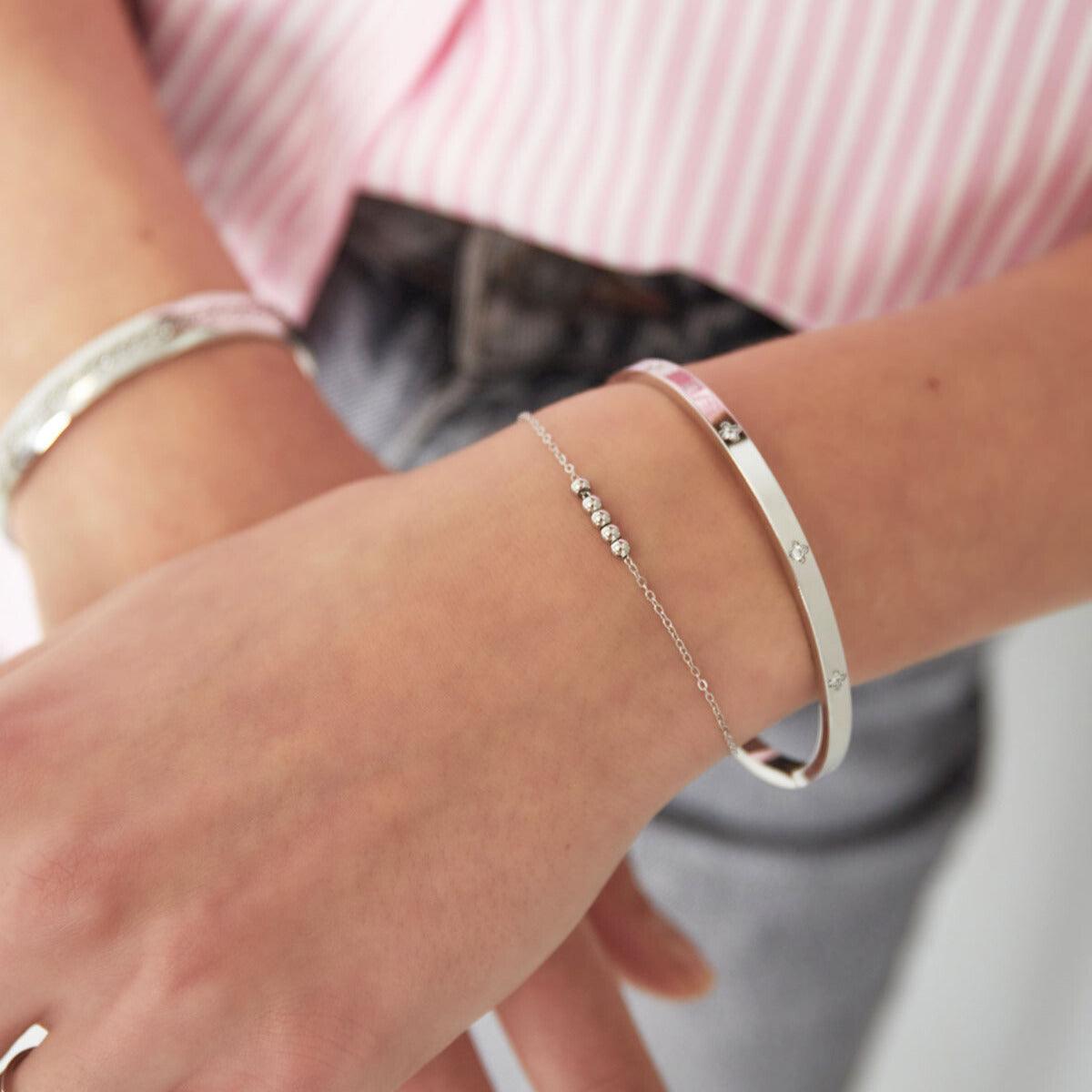 FRENCH RIVIERA | Amandine surgical steel ball bracelet (silver)