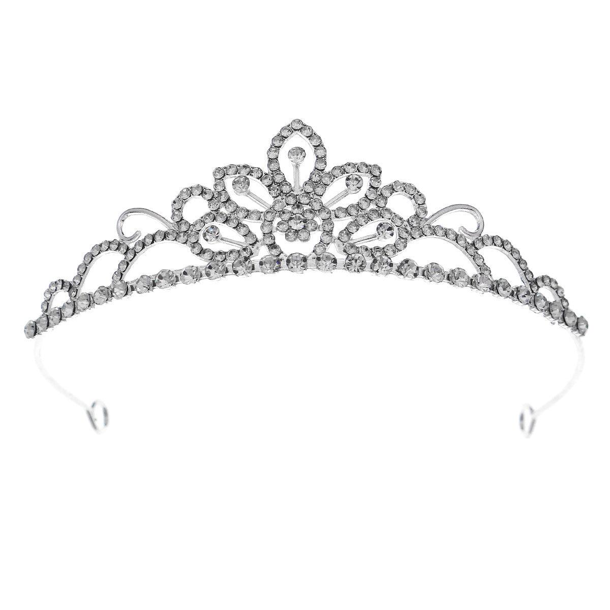 ROMANCE, Kiia silver-colored tiara with bright stones