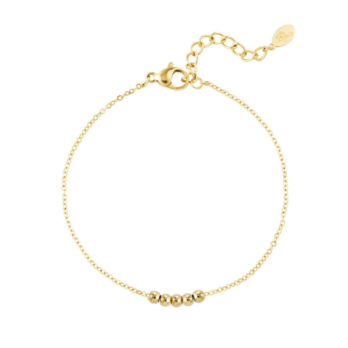 FRENCH RIVIERA | Amandine surgical steel ball bracelet (gold)