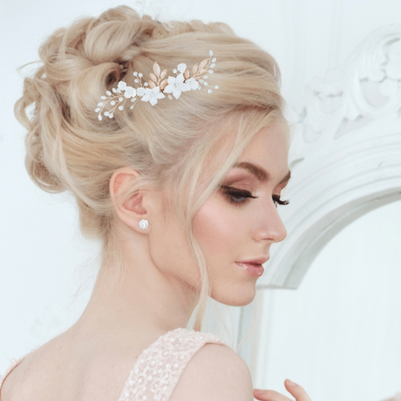 ATHENA BRIDAL | Nadine flower hair ornament (gold)