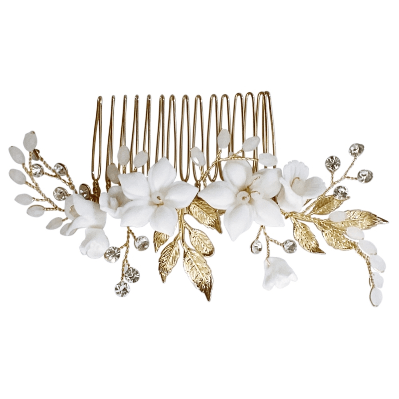 ATHENA BRIDAL | Nadine flower hair ornament (gold)