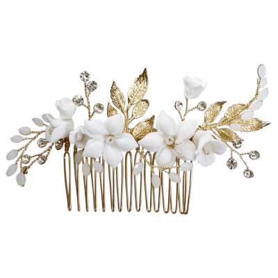 ATHENA BRIDAL | Nadine flower hair ornament (gold)