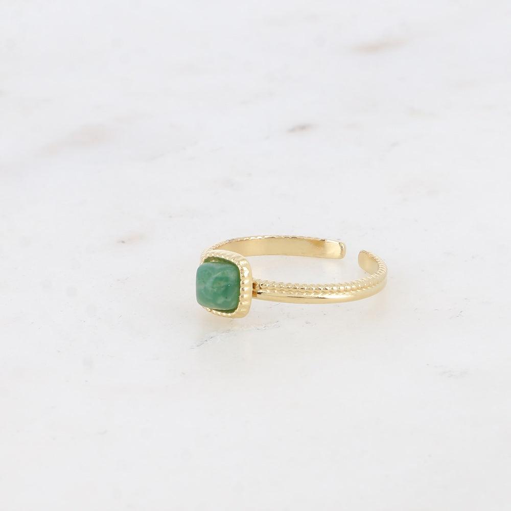 BOHM PARIS | Bague Kalys surgical steel ring with green jasper