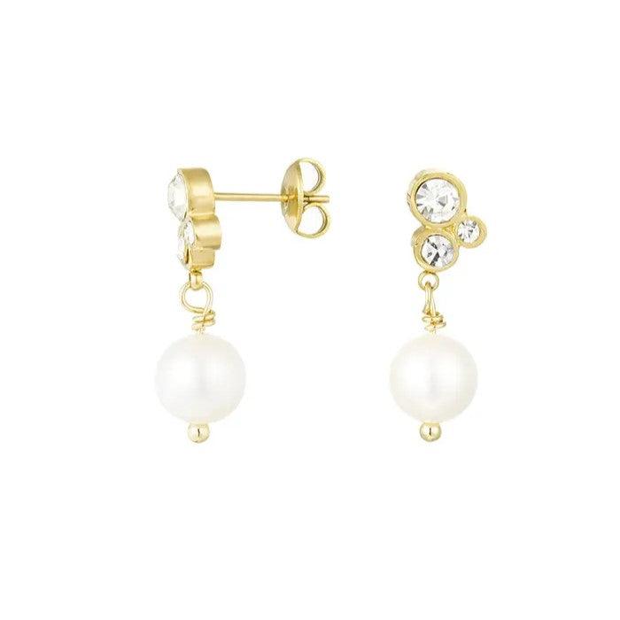 FRENCH RIVIERA | Sandra surgical steel earrings with pearl decoration