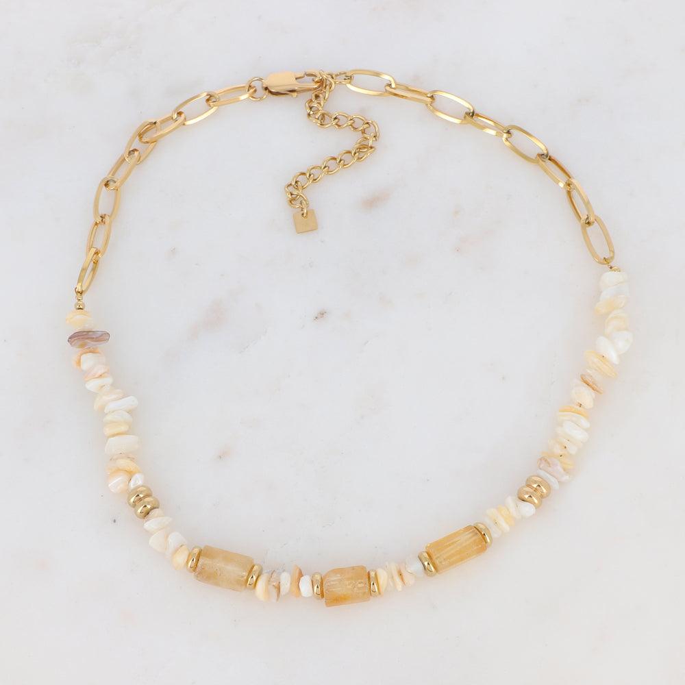 BOHM PARIS | Collier Ambérine -yellowish stone necklace