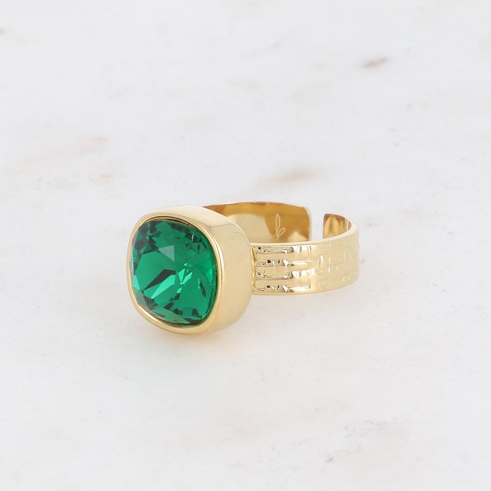 BOHM PARIS | Bague Sivaria - emerald green surgical steel ring