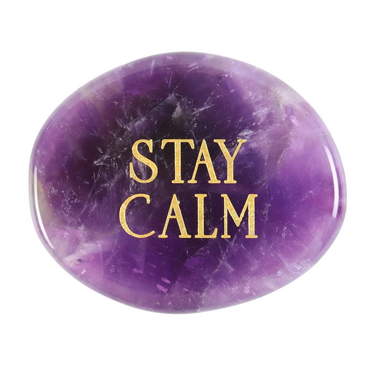 Stay Calm Amethyst - amethyst palm stone "stay calm"