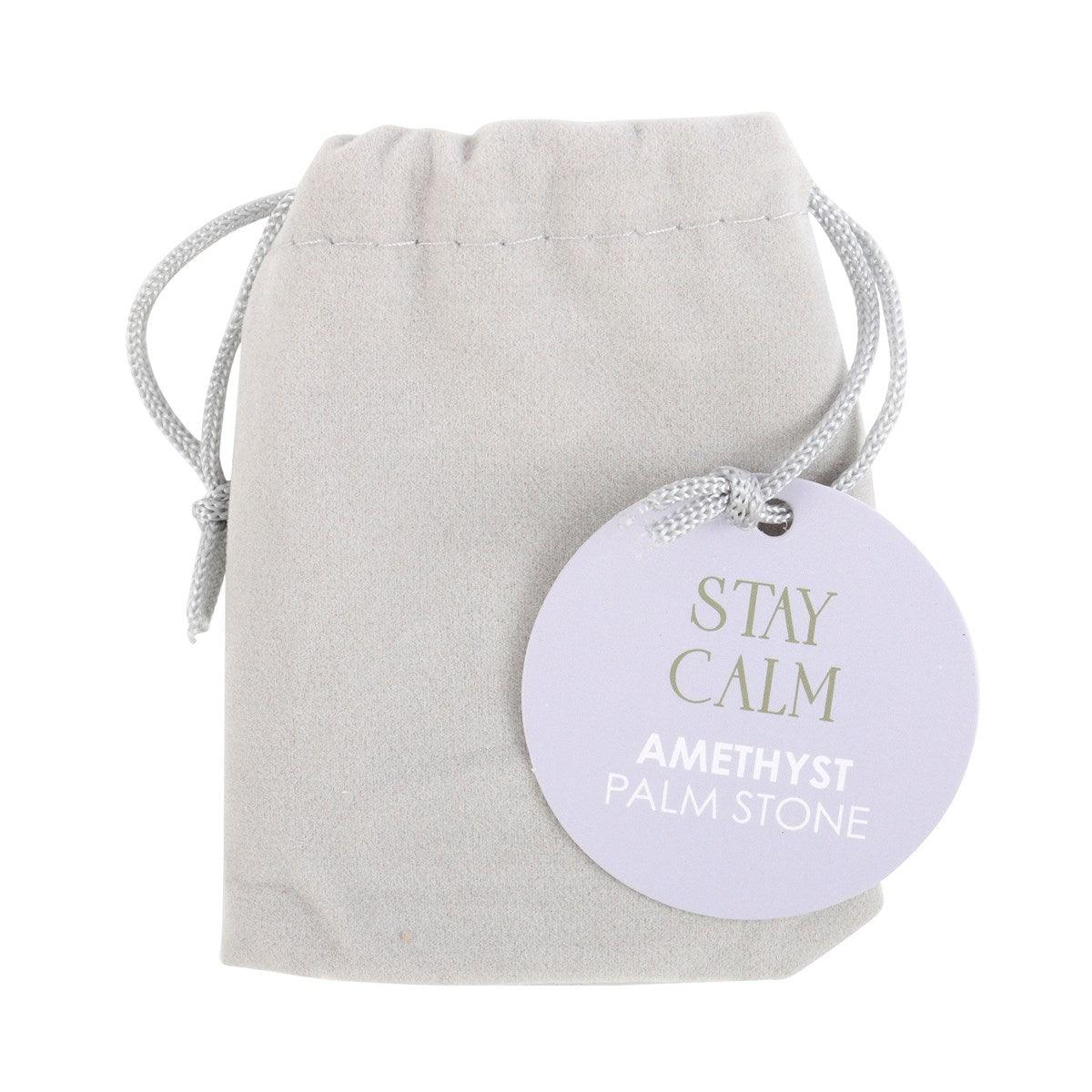 Stay Calm Amethyst - amethyst palm stone "stay calm"