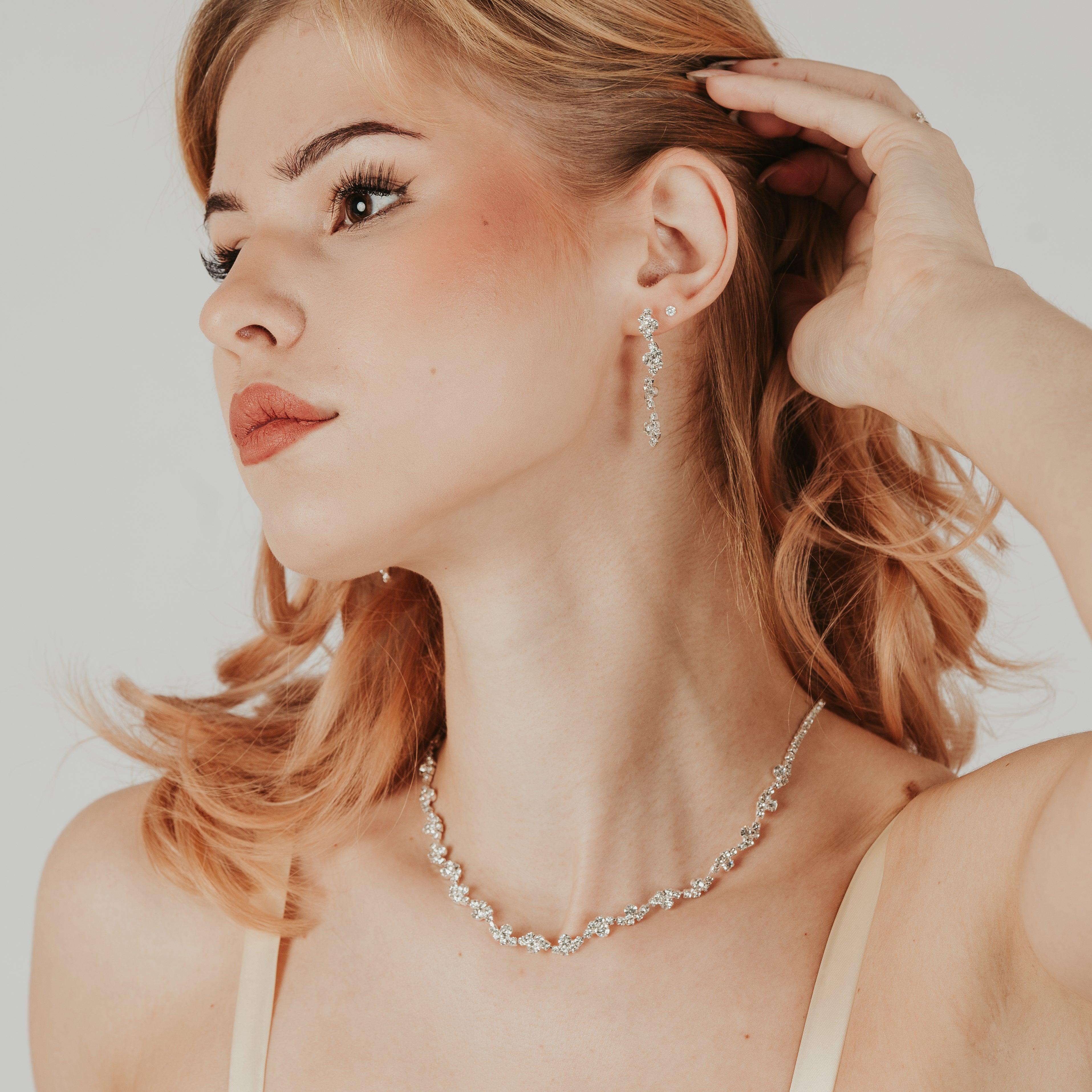 ROMANCE | Anastassia silver-colored rhinestone necklace