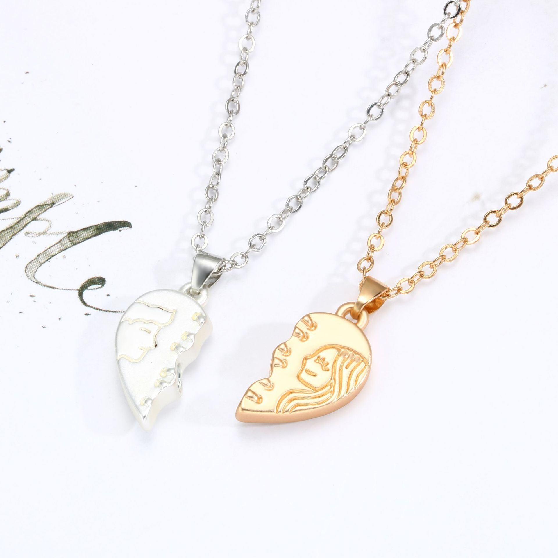 Gold Love Couple Necklace