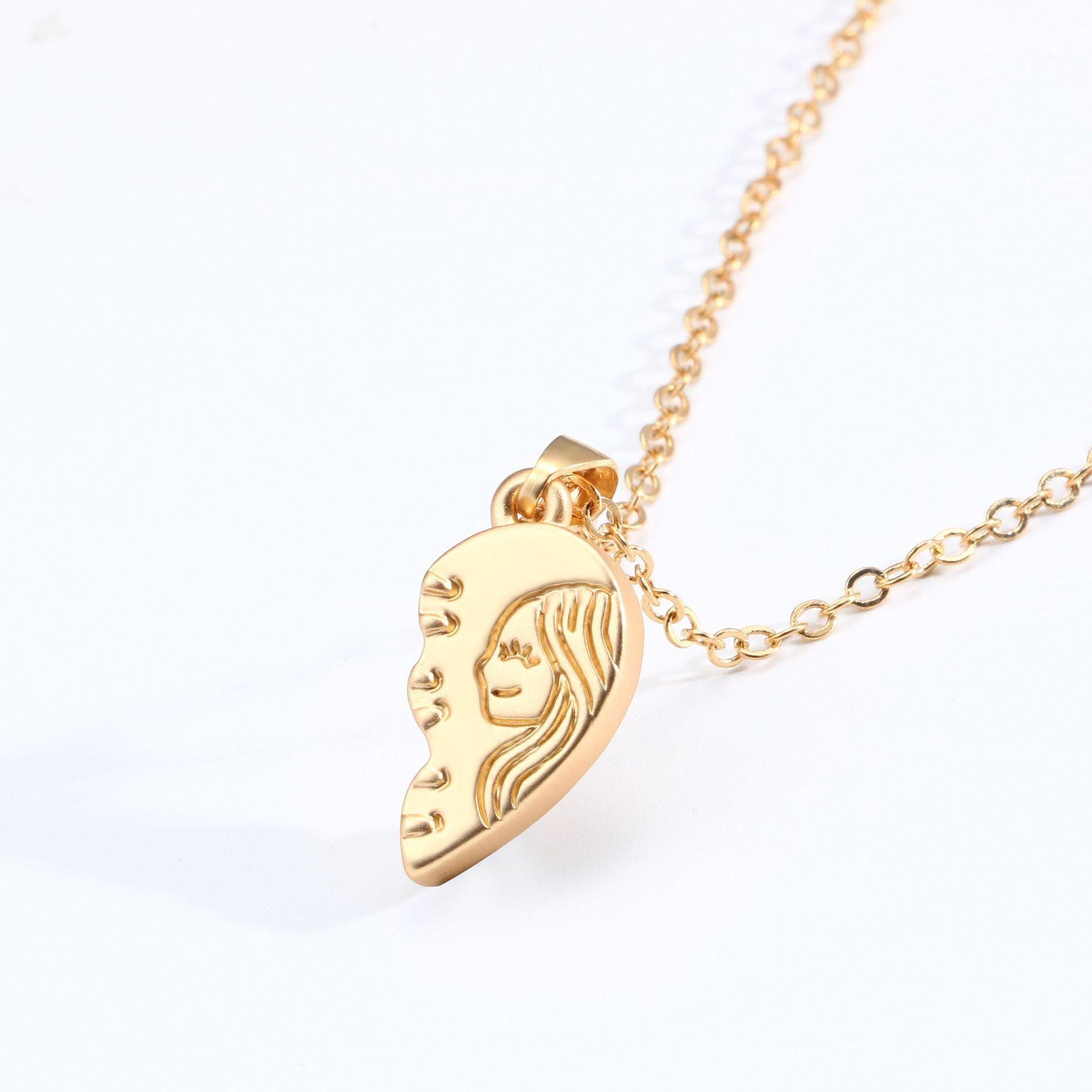 Gold Love Couple Necklace