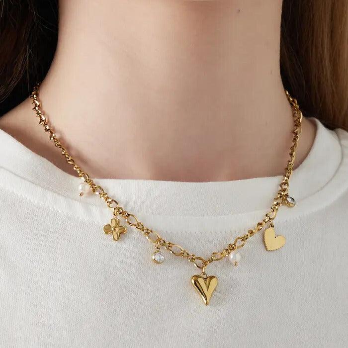 FRENCH RIVIERA | Rachel Surgical Steel Heart Necklace (Gold)