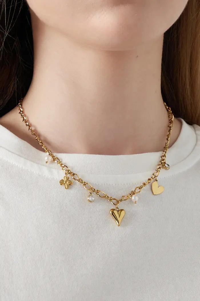 FRENCH RIVIERA | Rachel Surgical Steel Heart Necklace (Gold)