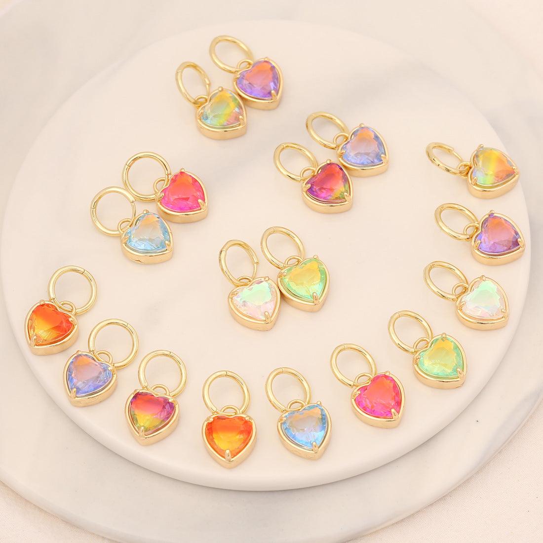 FRENCH RIVIERA | Mi Amor - shimmering heart earrings (clear)