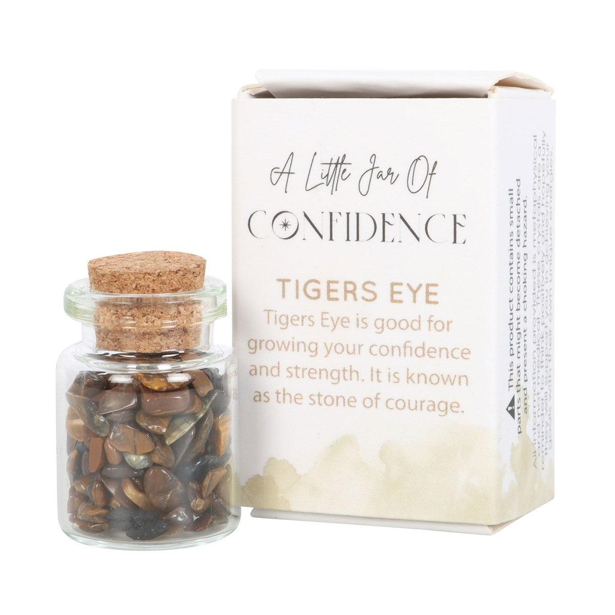 Jar of Confidence, Tigers Eye - tigers eye stone bottle "self-confidence"