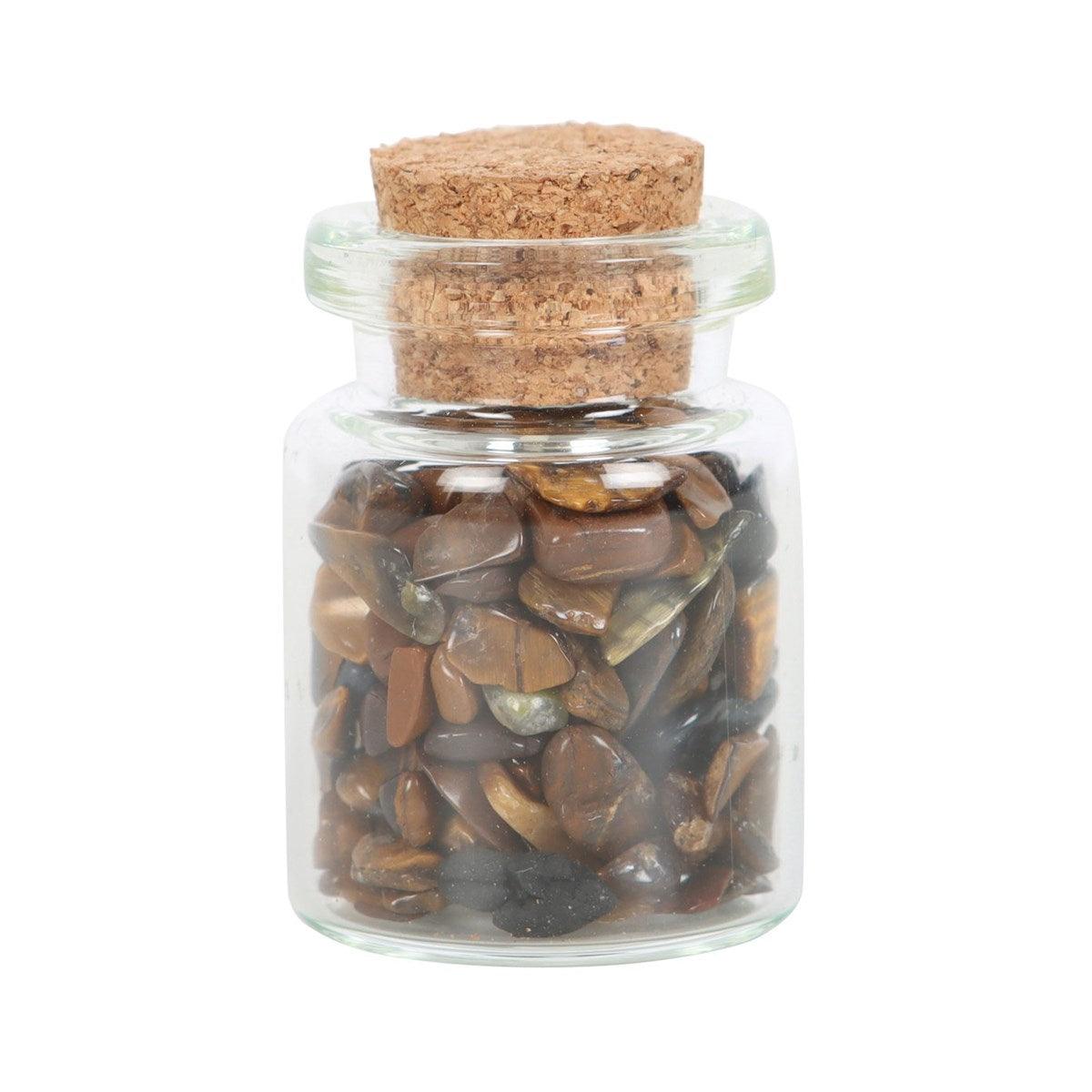 Jar of Confidence, Tigers Eye - tigers eye stone bottle "self-confidence"