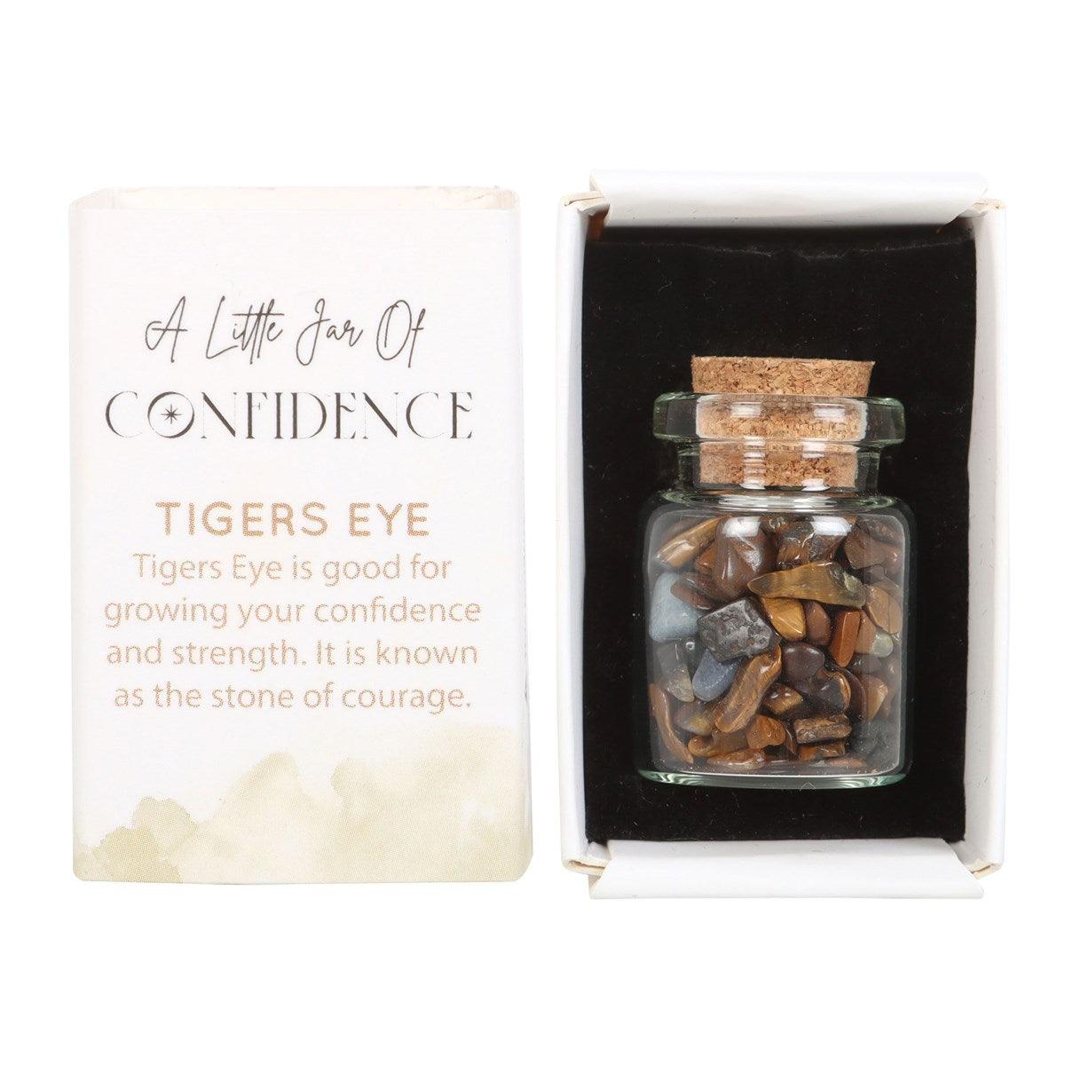 Jar of Confidence, Tigers Eye - tigers eye stone bottle "self-confidence"