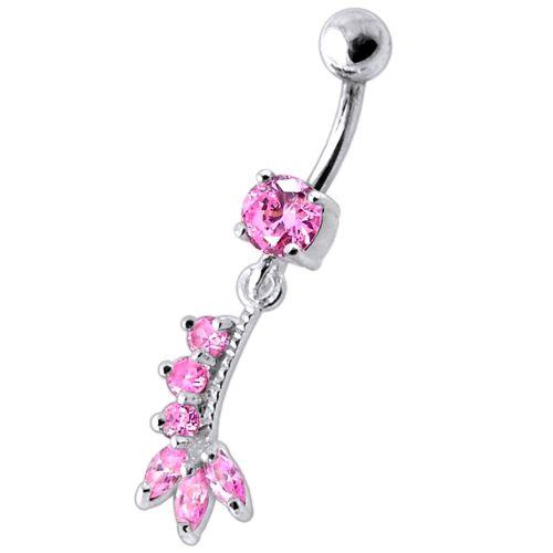 Titanium navel ring, Everly - dainty pink navel ring