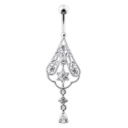 Titanium navel ring, Delilah-style dangling navel ring