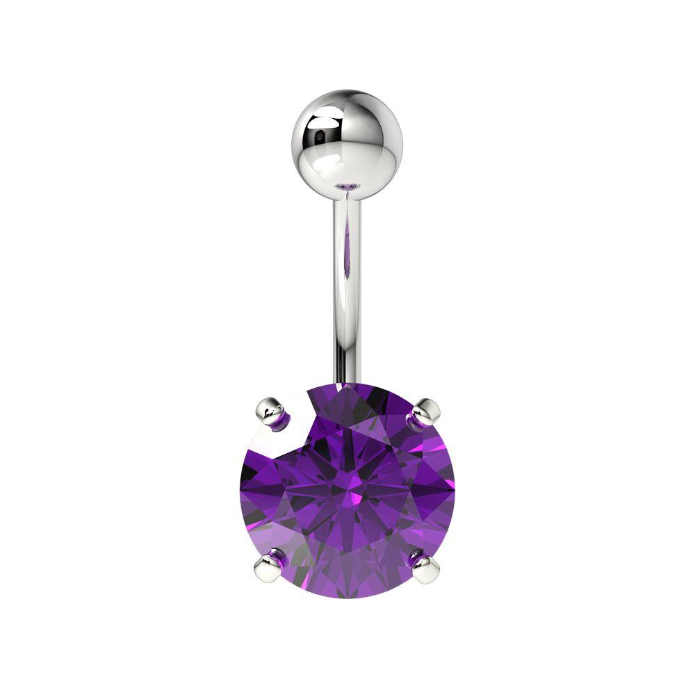 Titanium belly button ring, Ellie purple belly button ring