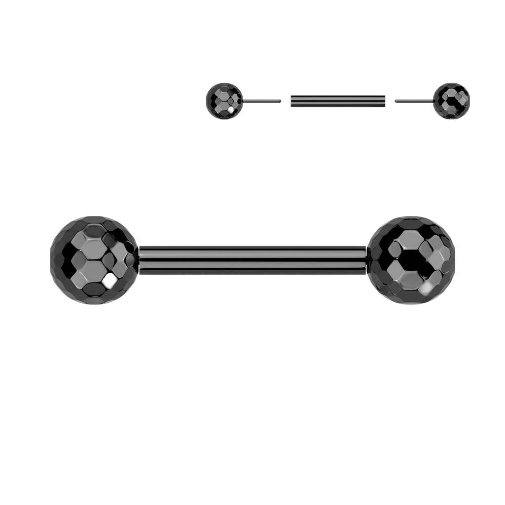 Nipple jewelry, Titanium Nipple Barbell -titanium push in stud (black)