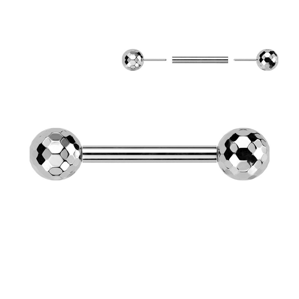 Nipple jewelry, Titanium Nipple Barbell -titanium push in stud (silver)