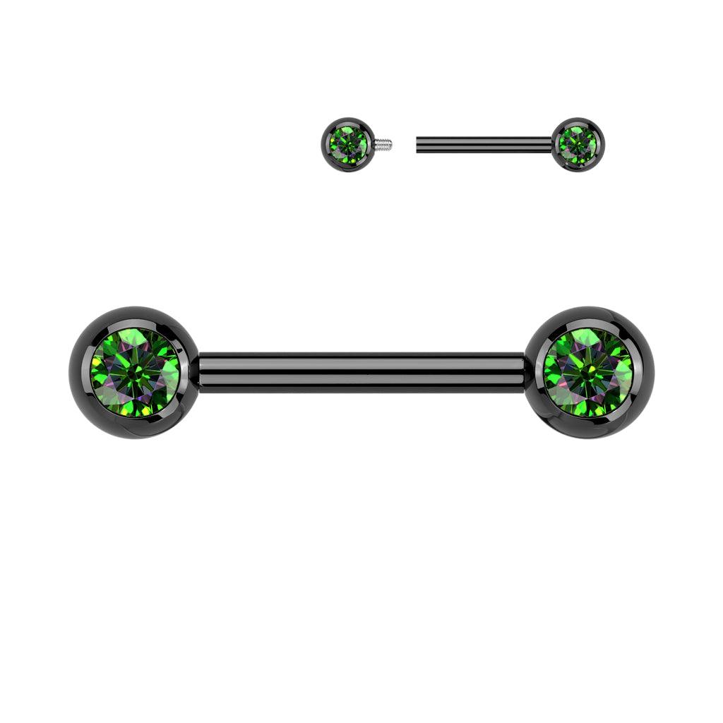 Nipple jewelry, Titanium Nipple Barbell (black)