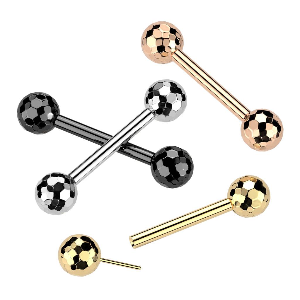 Nipple jewelry, Titanium Nipple Barbell -titanium push in stud (gold)