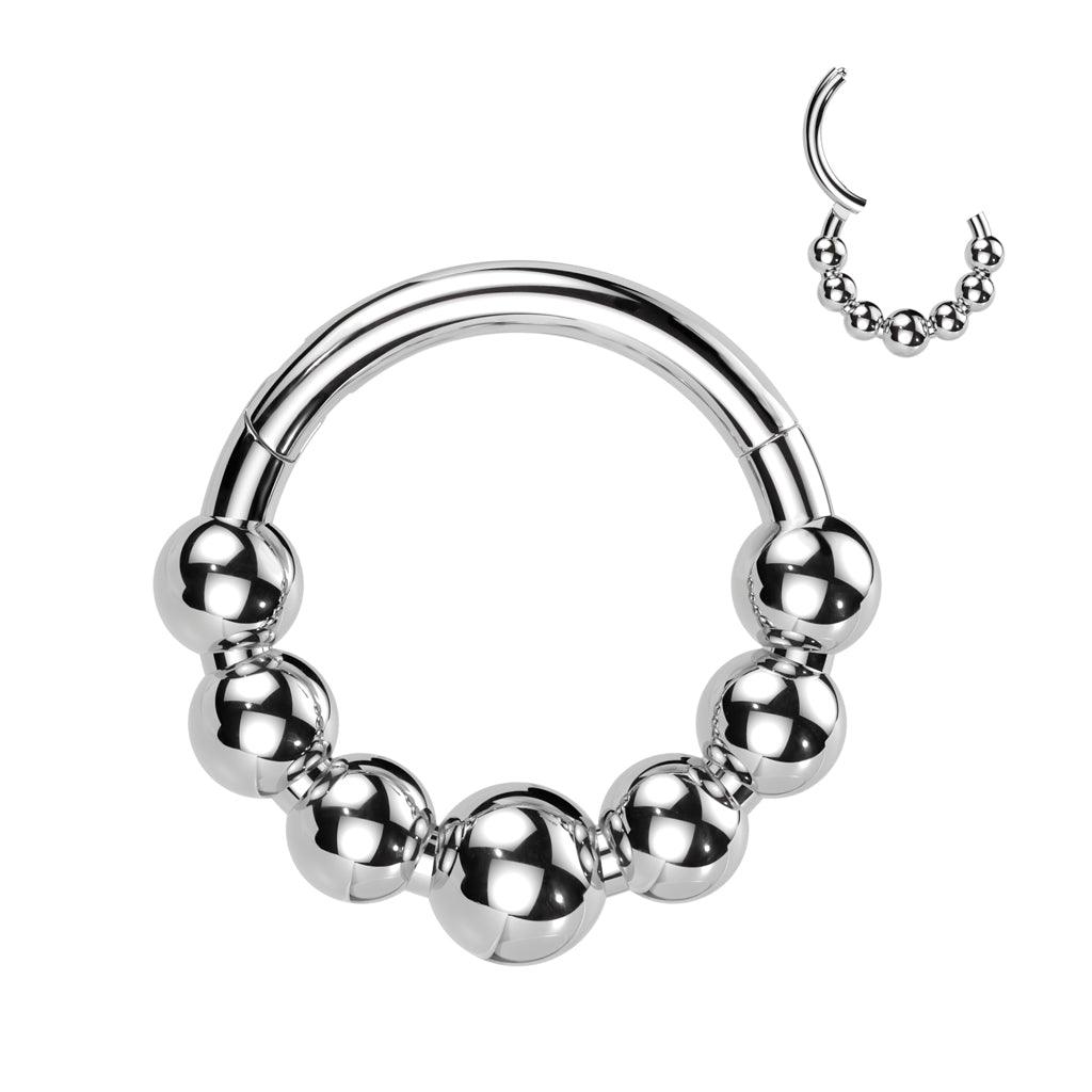 Piercing ring 1.2mm, Titanium Beads Hoop -titanium clicker