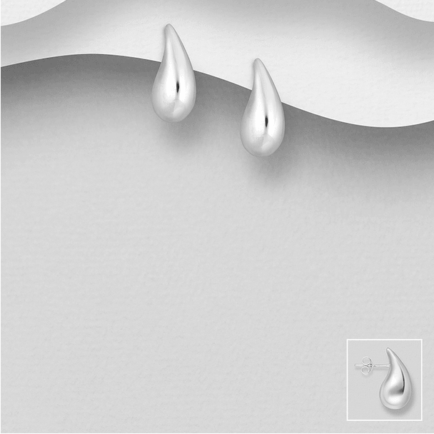 PREMIUM COLLECTION | Nellie teardrop silver buttons 