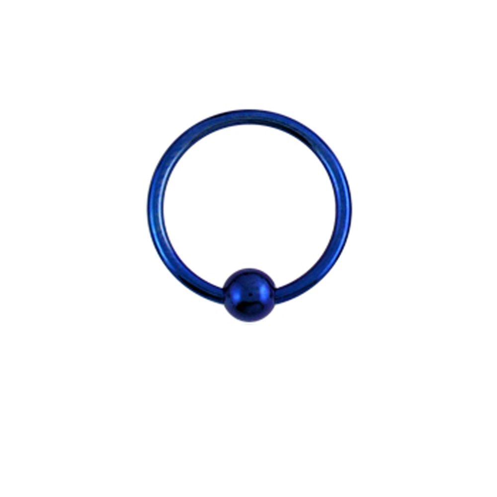 Piercing ring 1.2mm, Titanium BCR colored ball lock ring ⌀8mm