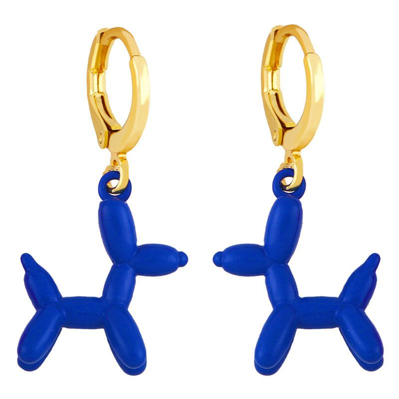 Earrings, Balloon Dog earrings (dark blue)